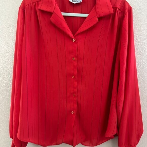 Vintage California Connection Red‎ Blouse - Picture 3 of 5